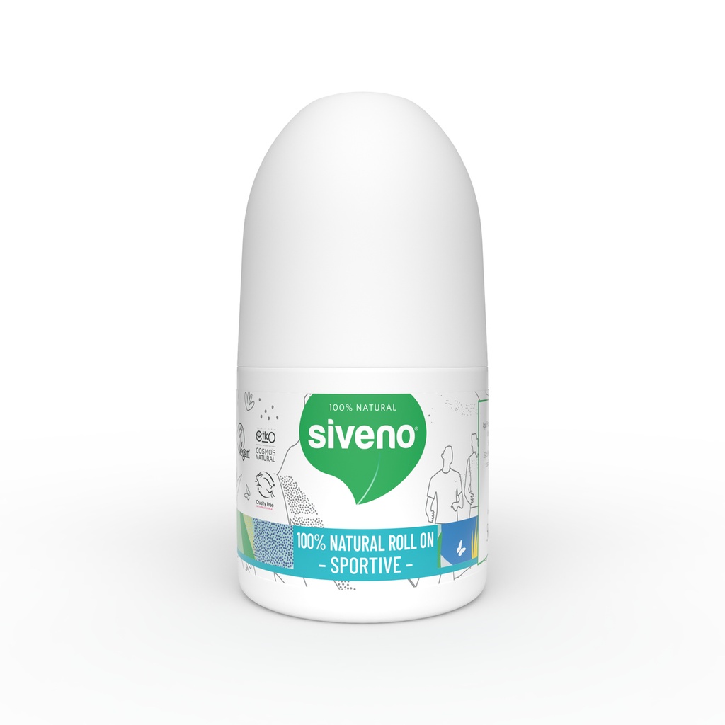 [CQ-CCJK-XC3Q] Siveno Natural Roll-On Sports Deodorant, Vegan Herbal Formula, 50 ml