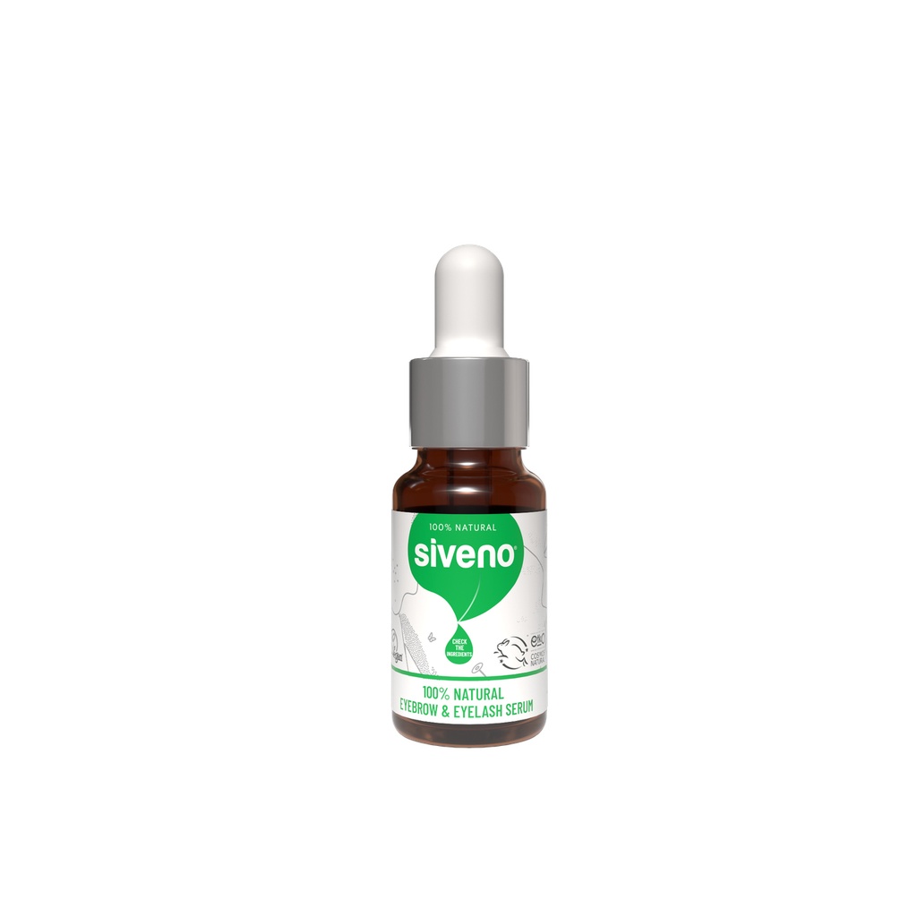 [0N-C1QL-04QW] Siveno Natuurlijke Wenkbrauw- & Wimperserum, Intensieve Verzorging, Verdikkend & Versterkend, Vegan, 10 ml