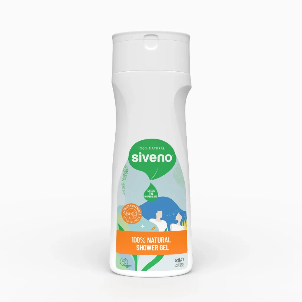 [8H-WM94-1I0W] Siveno Doğal Duş Jeli Sebum Dengeleyici Rahatlatıcı, Vegan, 300ml