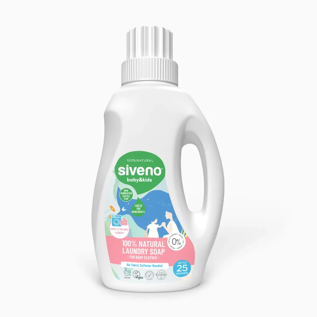 Siveno Natural Baby Laundry Soap Fabric Softening Herbal Detergent Vegan 750 ml