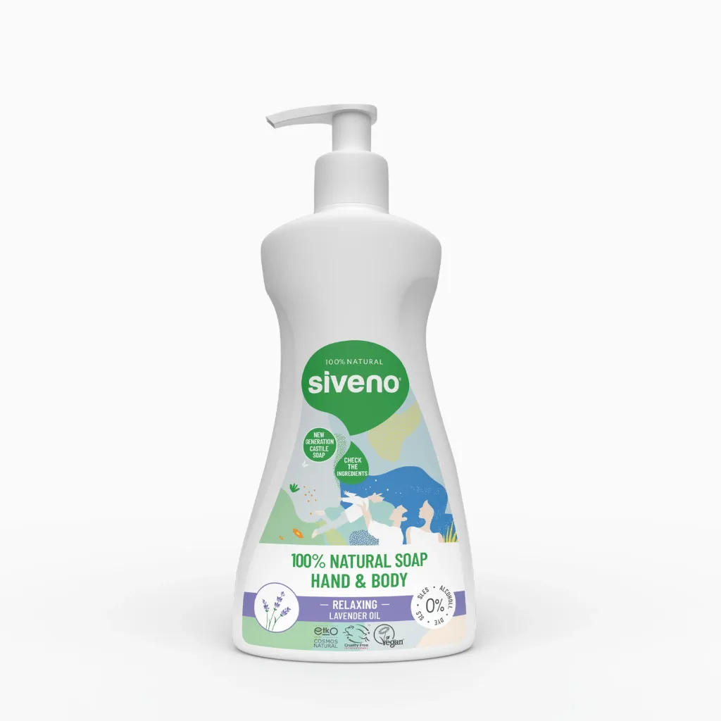 Siveno Natural Liquid Soap Castile Lavender Oil Intensive Moisturizing Purifying Herbal Vegan Liquid Soap 300ml