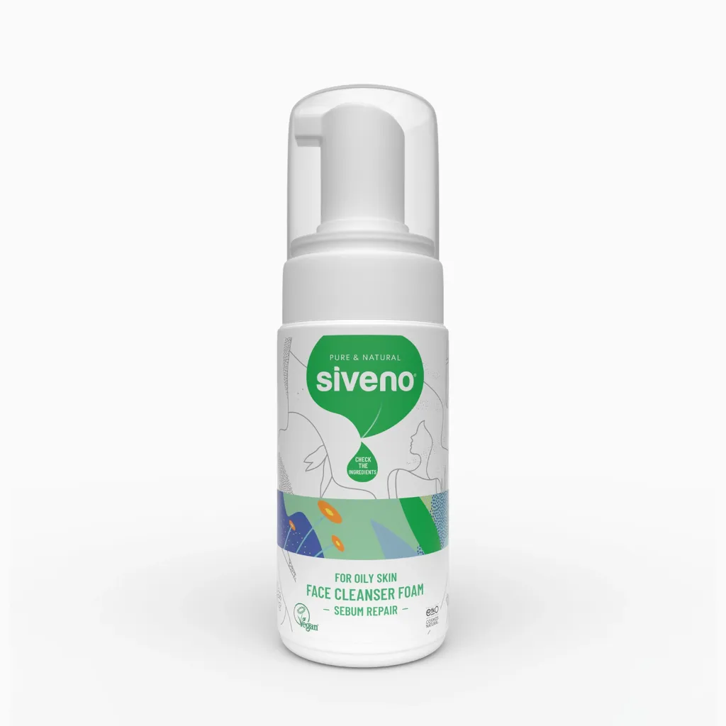 Siveno Natuurlijke Reinigende Gezichtsschuim voor Vette & Acnegevoelige Huid, 100 ml